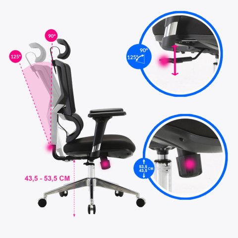 Fotel ergonomiczny ANGEL biurowy obrotowy Dakota 2.0