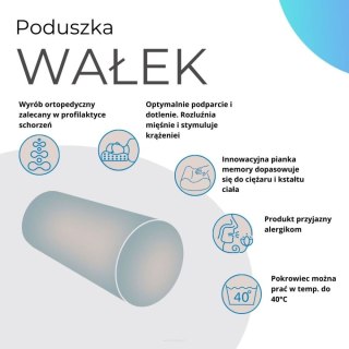 Poduszka Wałek z pianki memory - PANTERKA JASNA - Ø15x40 cm