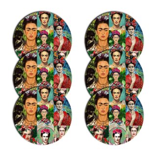 Zestaw podkładek na stół okrągłych 6D - MODERN FRIDA