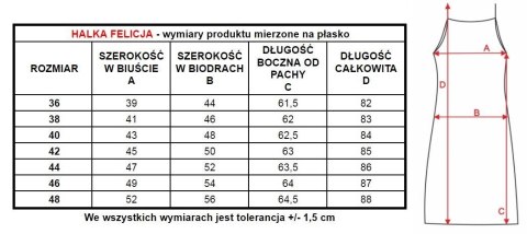 Halka damska Felicja na cienkich ramiączkach