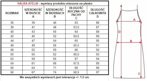 Krótka halka damska Atelia na ramiączkach
