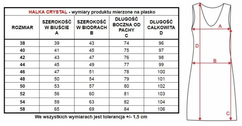 Prosta halka damska Crystal z zaszewką na biuście