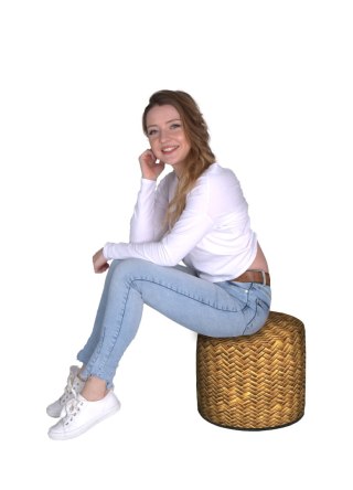 Pufa Walec Codura GR Rattan 40x40 cm