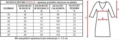 Biała koszula nocna damska Rozalia wzór : Kolor - Wzór w Kwiaty, Rozmiar - 36 Biała koszula nocna damska Rozalia wzór : Kolor - Wzór w Kwiaty, Rozmiar - 36