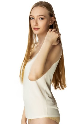 Elegancka koszulka damska Karina podkoszulek : Kolor - Ecru, Rozmiar - 58
