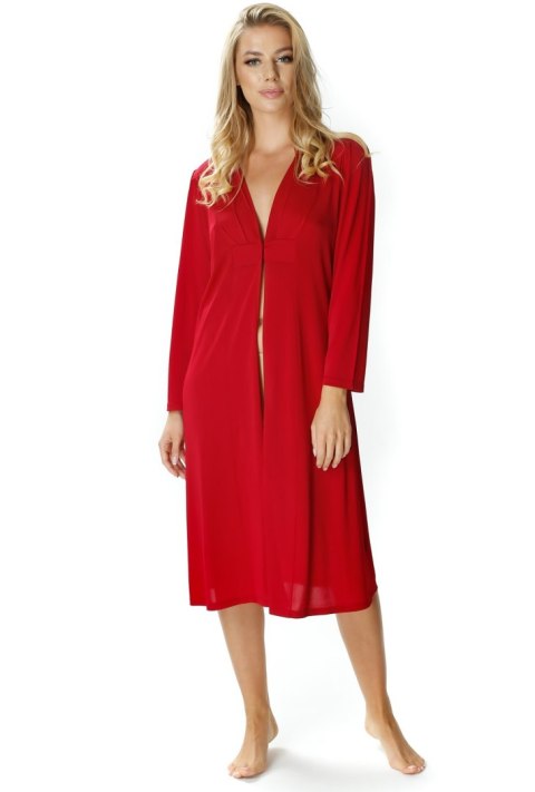 Elegancki peniuar damski Blanka zapinany : Kolor - Burgundowy, Rozmiar - 50 Elegancki peniuar damski Blanka zapinany : Kolor - Burgundowy, Rozmiar - 50