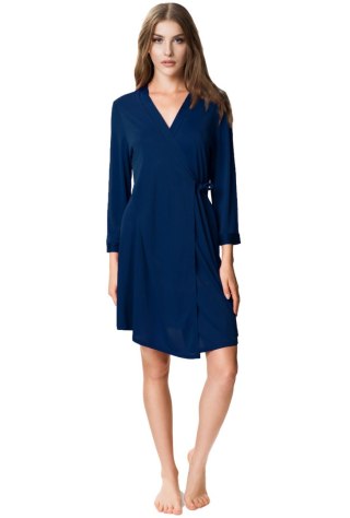 Elegancki peniuar damski Sara : Kolor - Granatowy, Rozmiar - 40