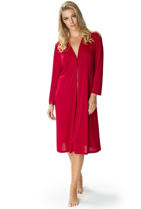Elegancki peniuar damski Blanka zapinany : Kolor - Burgundowy, Rozmiar - 40 Elegancki peniuar damski Blanka zapinany : Kolor - Burgundowy, Rozmiar - 40