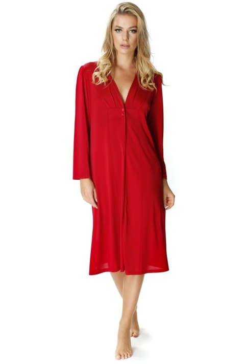 Elegancki peniuar damski Blanka zapinany : Kolor - Burgundowy, Rozmiar - 40 Elegancki peniuar damski Blanka zapinany : Kolor - Burgundowy, Rozmiar - 40