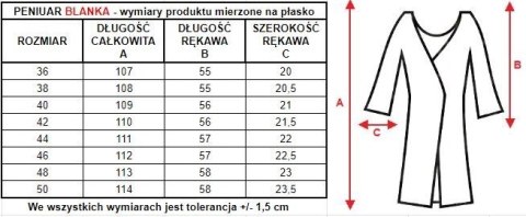 Elegancki peniuar damski Blanka zapinany : Kolor - Burgundowy, Rozmiar - 40 Elegancki peniuar damski Blanka zapinany : Kolor - Burgundowy, Rozmiar - 40