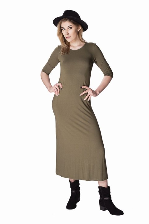 Długa zielona sukienka Boho z miękkiego materiału : Kolor - Zgniła Zieleń, Rozmiar - 42 Długa zielona sukienka Boho z miękkiego materiału : Kolor - Zgniła Zieleń, Rozmiar - 42