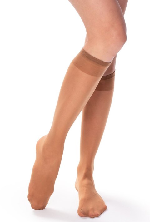 Podkolanówki Damskie Elastic 15 Den : Kolor - Ochra 2, Rozmiar - uniwersalny Podkolanówki Damskie Elastic 15 Den : Kolor - Ochra 2, Rozmiar - uniwersalny