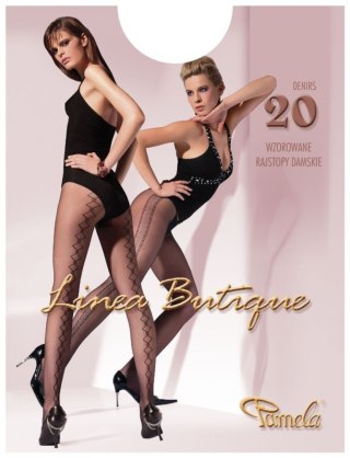 Wzorowane rajstopy Linea Butique 20 Den Pamela : Kolor - Ochra 1, Rozmiar - 3