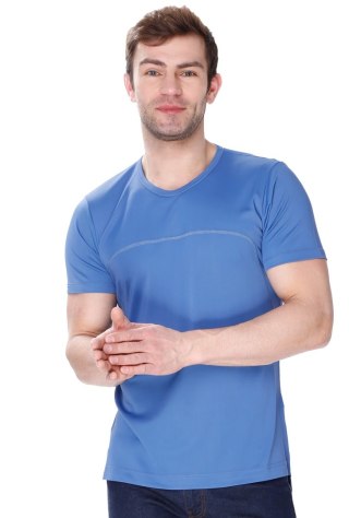 Koszulka męska James z jedwabiu wiskozowego : Kolor - Jeans, Rozmiar - 52/L