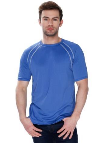 Koszulka męska Sprint z jedwabiu wiskozowego : Kolor - Jeans, Rozmiar - 54/XL