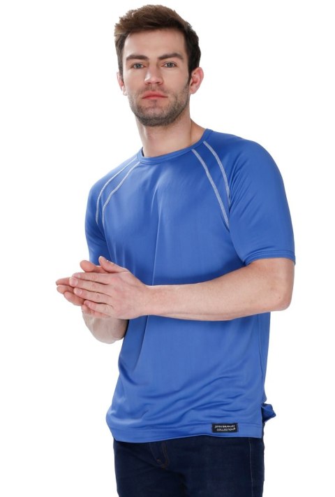 Koszulka męska Sprint z jedwabiu wiskozowego : Kolor - Jeans, Rozmiar - 54/XL Koszulka męska Sprint z jedwabiu wiskozowego : Kolor - Jeans, Rozmiar - 54/XL
