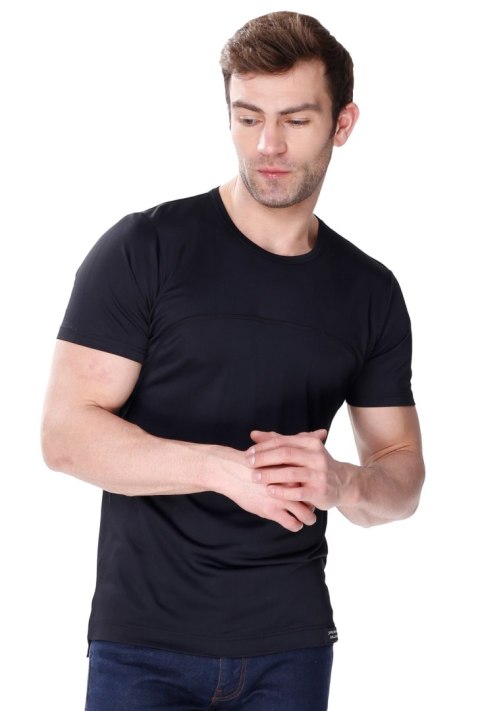 Koszulka męska James z jedwabiu wiskozowego : Kolor - Czarny, Rozmiar - 54/XL Koszulka męska James z jedwabiu wiskozowego : Kolor - Czarny, Rozmiar - 54/XL