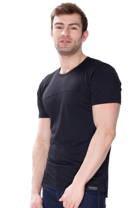 Koszulka męska James z jedwabiu wiskozowego : Kolor - Czarny, Rozmiar - 54/XL Koszulka męska James z jedwabiu wiskozowego : Kolor - Czarny, Rozmiar - 54/XL