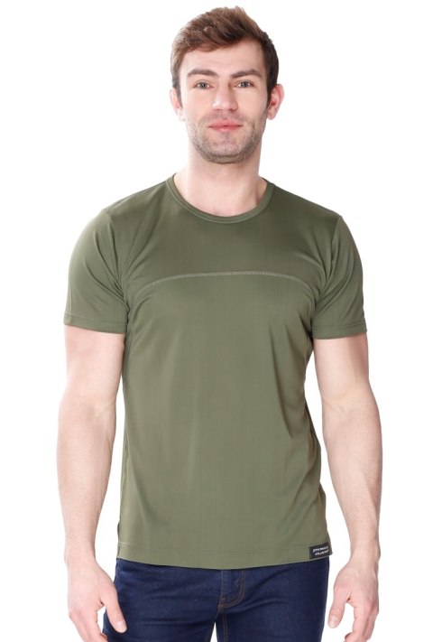 Koszulka męska James z jedwabiu wiskozowego : Kolor - Oliwkowy, Rozmiar - 54/XL Koszulka męska James z jedwabiu wiskozowego : Kolor - Oliwkowy, Rozmiar - 54/XL