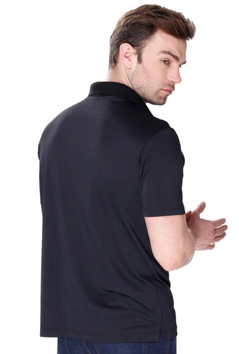 Koszulka męska Polo ZIP z kołnierzykiem zapinana : Kolor - Czarny, Rozmiar - S Koszulka męska Polo ZIP z kołnierzykiem zapinana : Kolor - Czarny, Rozmiar - S