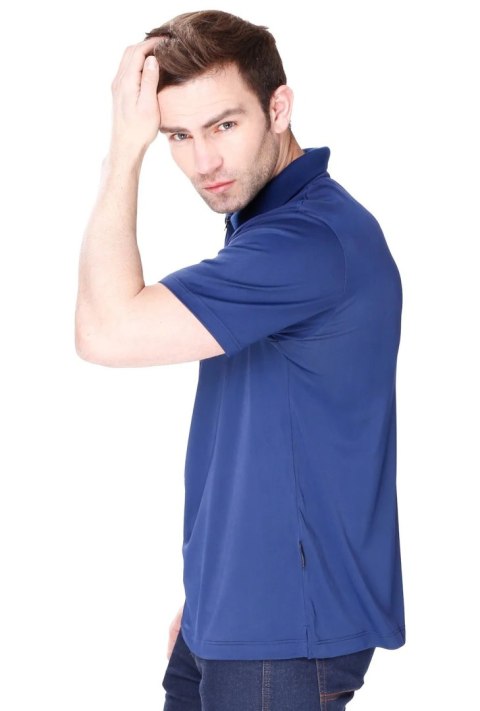 Koszulka męska Polo ZIP z kołnierzykiem zapinana : Kolor - Granatowy, Rozmiar - XXL Koszulka męska Polo ZIP z kołnierzykiem zapinana : Kolor - Granatowy, Rozmiar - XXL