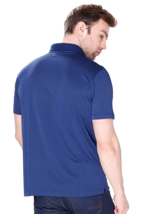 Koszulka męska Polo ZIP z kołnierzykiem zapinana : Kolor - Granatowy, Rozmiar - XXL Koszulka męska Polo ZIP z kołnierzykiem zapinana : Kolor - Granatowy, Rozmiar - XXL