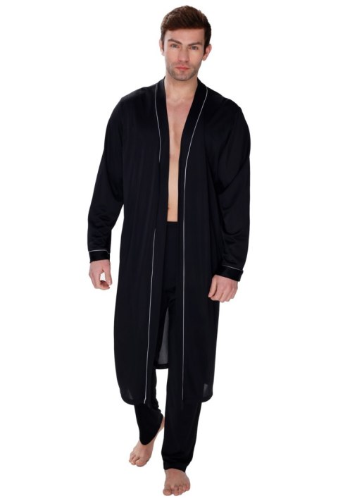 Elegancki szlafrok męski Aleksander : Kolor - Czarny, Rozmiar - 50/M Elegancki szlafrok męski Aleksander : Kolor - Czarny, Rozmiar - 50/M
