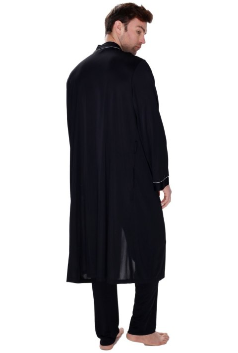 Elegancki szlafrok męski Aleksander : Kolor - Czarny, Rozmiar - 50/M Elegancki szlafrok męski Aleksander : Kolor - Czarny, Rozmiar - 50/M