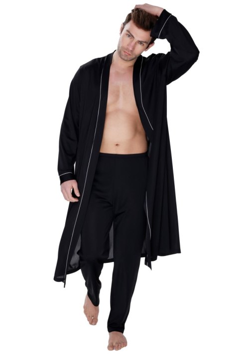 Elegancki szlafrok męski Aleksander : Kolor - Czarny, Rozmiar - 56/XXL Elegancki szlafrok męski Aleksander : Kolor - Czarny, Rozmiar - 56/XXL