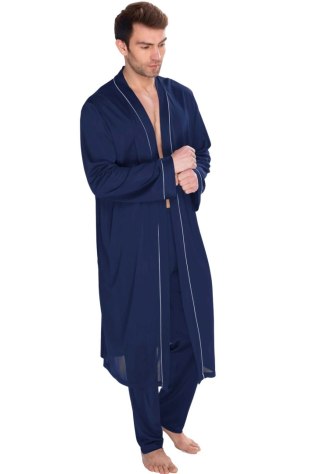 Elegancki szlafrok męski Aleksander : Kolor - Granatowy, Rozmiar - 54/XL