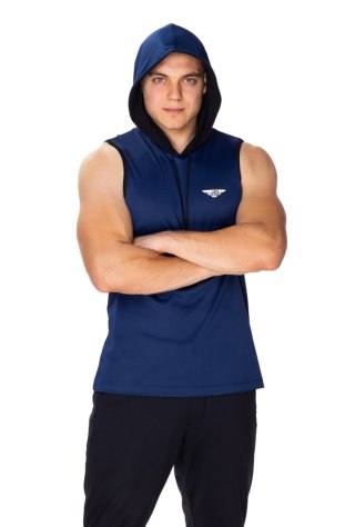 Granatowy Tanktop Streetmaster koszulka z kapturem : Kolor - Granat + Czarny, Rozmiar - L
