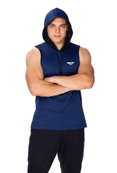 Granatowy Tanktop Streetmaster koszulka z kapturem : Kolor - Granat + Czarny, Rozmiar - L Granatowy Tanktop Streetmaster koszulka z kapturem : Kolor - Granat + Czarny, Rozmiar - L
