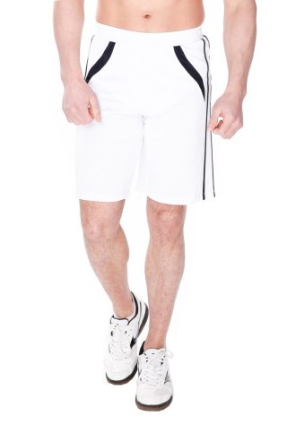 Krótkie sportowe spodenki męskie Jumper : Kolor - BIały - Czarny, Rozmiar - 50/M