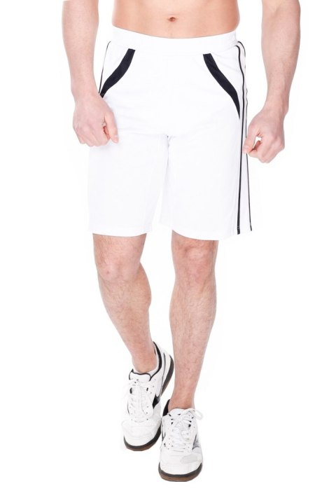 Krótkie sportowe spodenki męskie Jumper : Kolor - BIały - Czarny, Rozmiar - 56/XXL Krótkie sportowe spodenki męskie Jumper : Kolor - BIały - Czarny, Rozmiar - 56/XXL