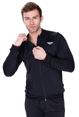 Rozpinana Bluza sportowa SPRINTER ZIP : Kolor - Czarny + Biały, Rozmiar - M