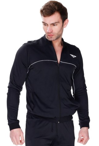 Rozpinana Bluza sportowa SPRINTER ZIP : Kolor - Czarny + Biały, Rozmiar - M