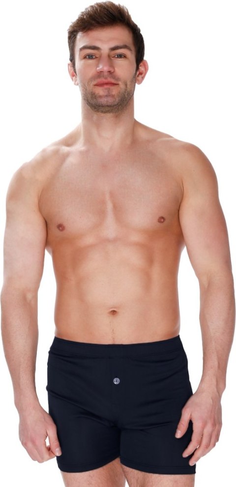 Spodenki męskie Fragile z guziczkiem : Kolor - Czarny, Rozmiar - 58/XXXL Spodenki męskie Fragile z guziczkiem : Kolor - Czarny, Rozmiar - 58/XXXL