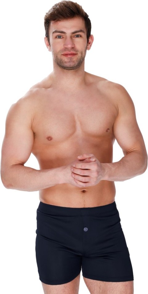 Spodenki męskie Fragile z guziczkiem : Kolor - Czarny, Rozmiar - 58/XXXL Spodenki męskie Fragile z guziczkiem : Kolor - Czarny, Rozmiar - 58/XXXL