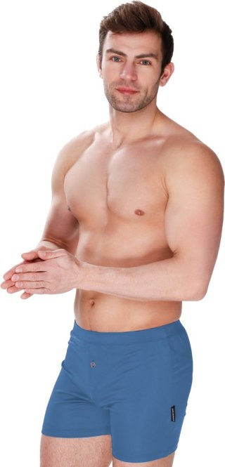Spodenki męskie Fragile z guziczkiem : Kolor - Jeans, Rozmiar - 54/XL