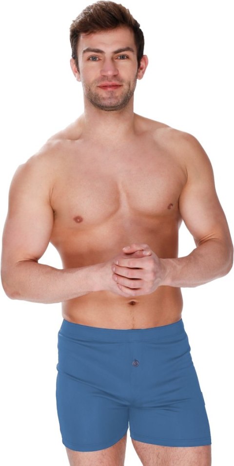 Spodenki męskie Fragile z guziczkiem : Kolor - Jeans, Rozmiar - 54/XL Spodenki męskie Fragile z guziczkiem : Kolor - Jeans, Rozmiar - 54/XL