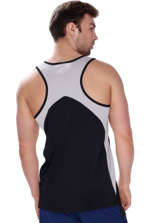 Sportowy bezrękawnik męski Tanktop Gymboy : Kolor - Czarny + Szary, Rozmiar - L Sportowy bezrękawnik męski Tanktop Gymboy : Kolor - Czarny + Szary, Rozmiar - L