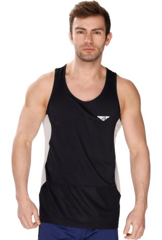 Sportowy bezrękawnik męski Tanktop Gymboy : Kolor - Czarny + Szary, Rozmiar - M