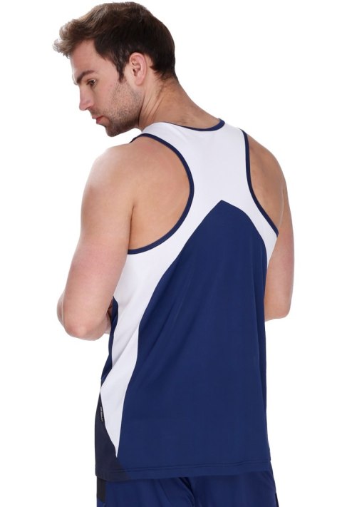Sportowy bezrękawnik męski Tanktop Gymboy : Kolor - Granatowy + Biały, Rozmiar - M Sportowy bezrękawnik męski Tanktop Gymboy : Kolor - Granatowy + Biały, Rozmiar - M