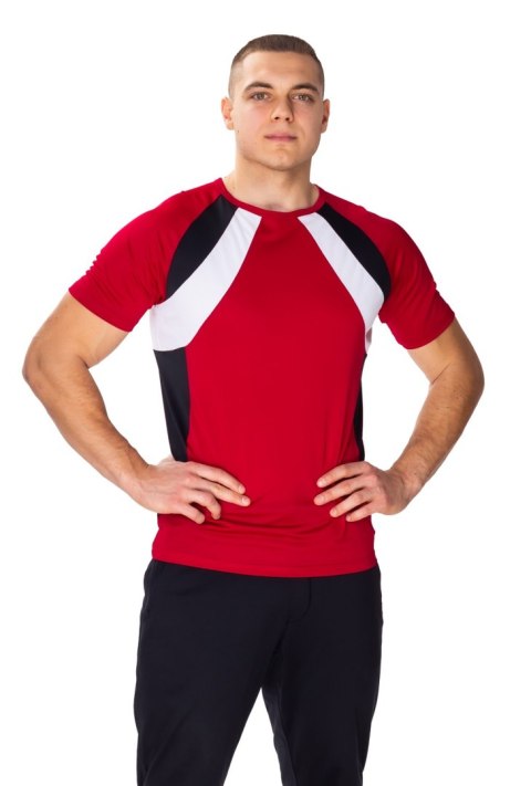 T-Shirt Sportowy Ironmen : Kolor - Burgund + Biały + Czarny, Rozmiar - XXL T-Shirt Sportowy Ironmen : Kolor - Burgund + Biały + Czarny, Rozmiar - XXL