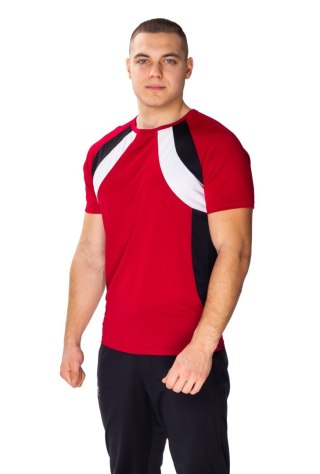 T-Shirt Sportowy Ironmen : Kolor - Burgund + Biały + Czarny, Rozmiar - XXL