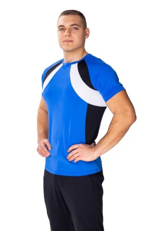 T-Shirt Sportowy Ironmen : Kolor - Szafir + Biały + Czarny, Rozmiar - XXL
