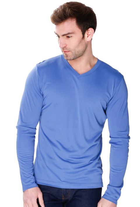 Bluzka męska Karo z długim rękawem dekolt-V : Kolor - Jeans, Rozmiar - 48/S Bluzka męska Karo z długim rękawem dekolt-V : Kolor - Jeans, Rozmiar - 48/S