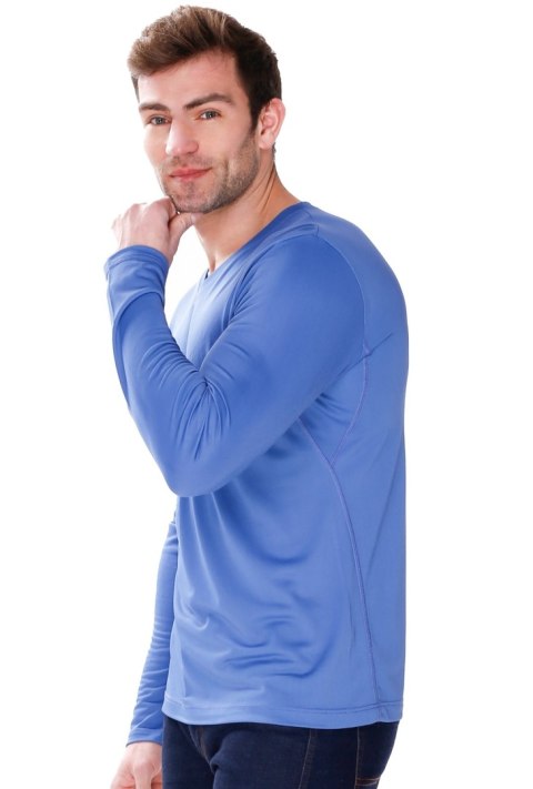 Bluzka męska Karo z długim rękawem dekolt-V : Kolor - Jeans, Rozmiar - 48/S Bluzka męska Karo z długim rękawem dekolt-V : Kolor - Jeans, Rozmiar - 48/S