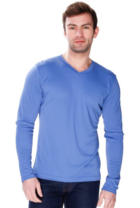 Bluzka męska Karo z długim rękawem dekolt-V : Kolor - Jeans, Rozmiar - 54/XL Bluzka męska Karo z długim rękawem dekolt-V : Kolor - Jeans, Rozmiar - 54/XL