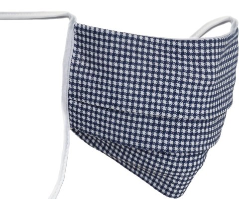 Maseczka ochronna z troczkami wiązana vistex : Kolor - Biały - Paski, Rozmiar - one size